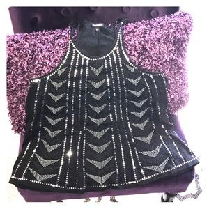 Express beaded racerback tank